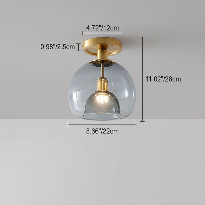 "Modern grey glass ceiling light, sleek and elegant, perfect for illuminating hallways with stylish, even lighting."