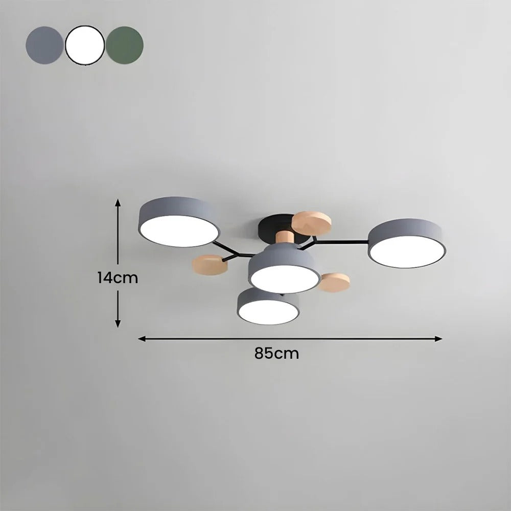 Modern LED ceiling light chandelier with sleek, minimalist design; iron and acrylic materials illuminate living rooms.