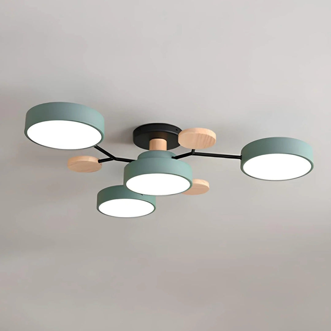 Modern LED ceiling light chandelier with sleek, minimalist design; iron and acrylic materials illuminate living rooms.
