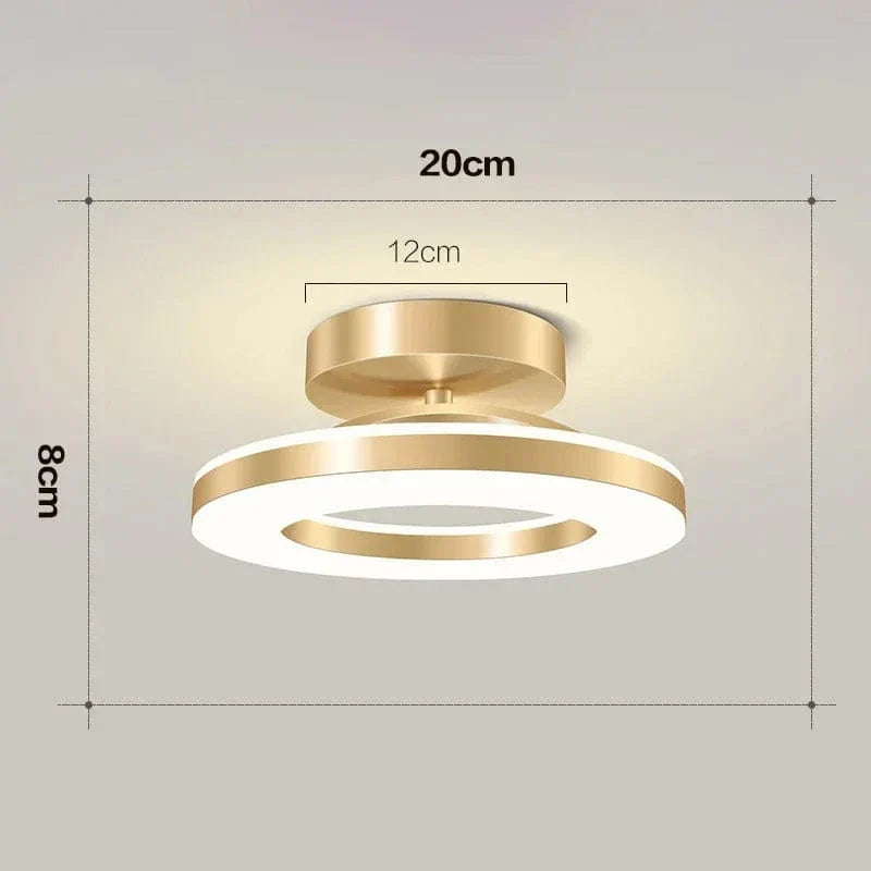 "Modern LED ceiling light with adjustable colors, sleek design, gold and black finish, perfect for contemporary interiors."