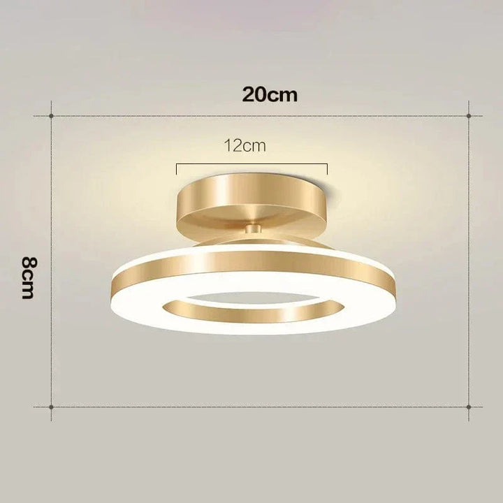"Modern LED ceiling light with adjustable colors, sleek design, gold and black finish, perfect for contemporary interiors."