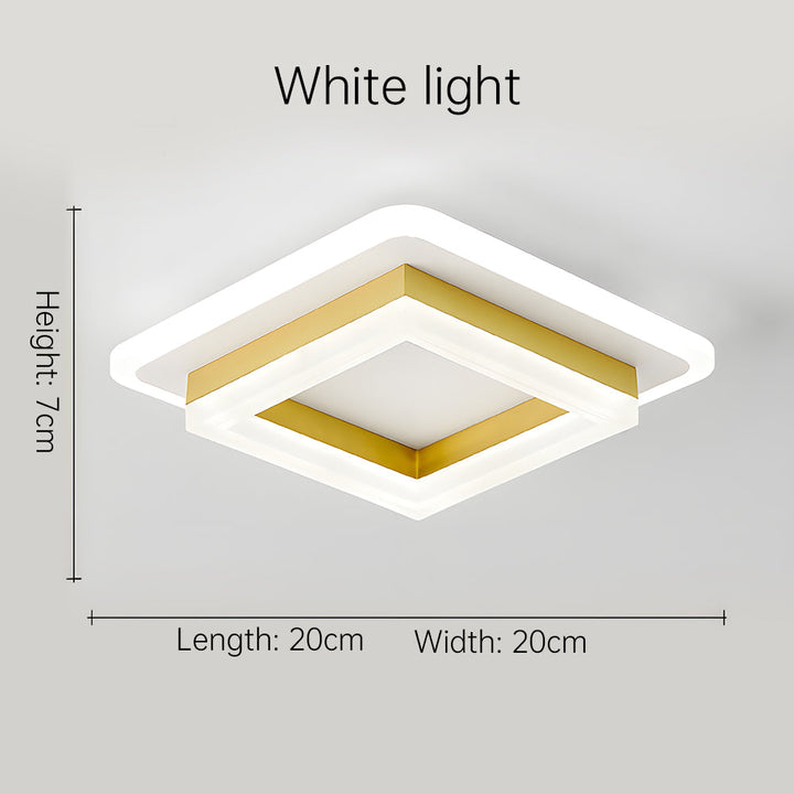 "Modern LED ceiling light with sleek square design, black finish, ideal for stylish hallways, emits bright 1920 lumens."
