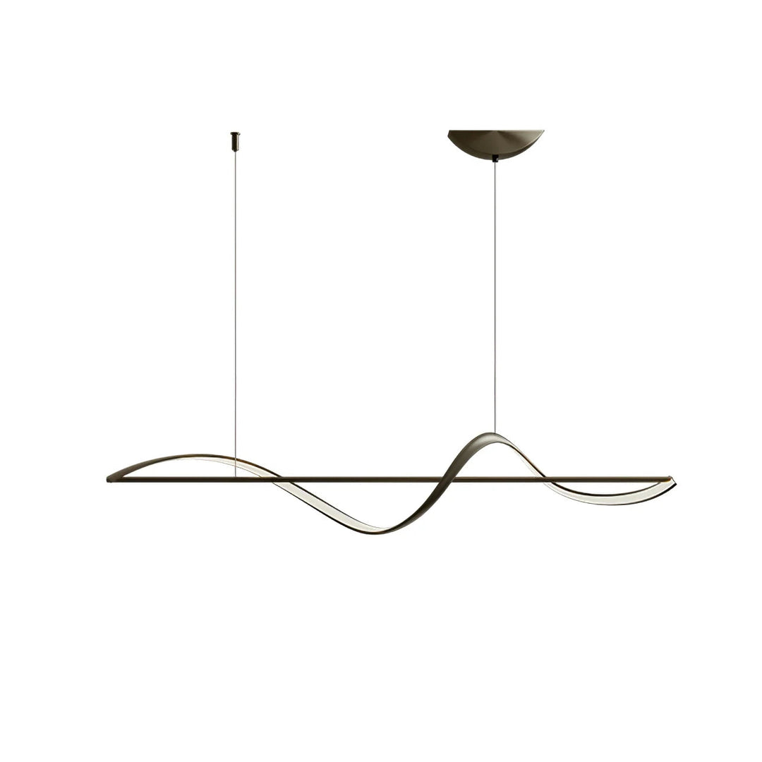 Modern LED pendant lamp with wavy metal and acrylic design, providing elegant illumination for stylish interior decor.