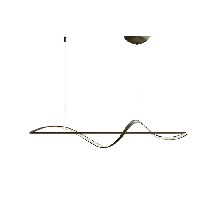 Modern LED pendant lamp with wavy metal and acrylic design, providing elegant illumination for stylish interior decor.