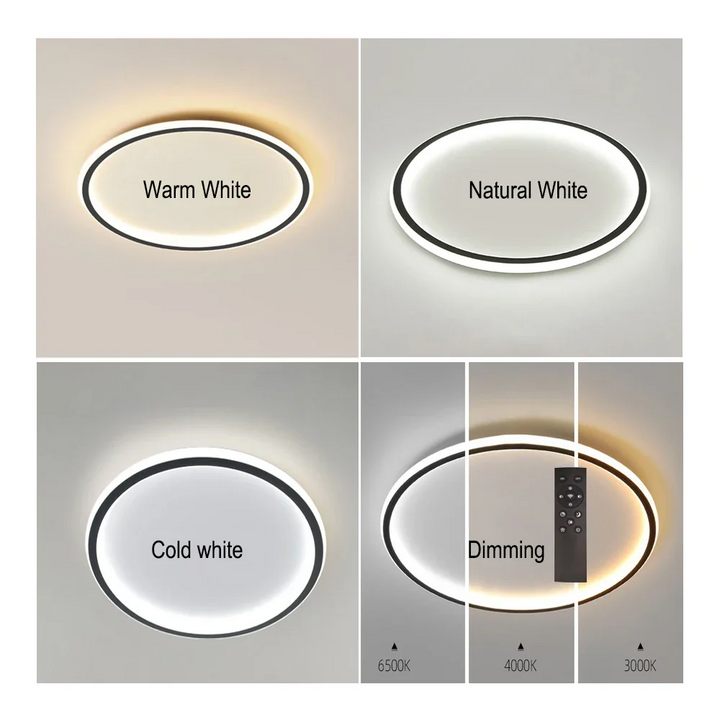 "Modern Nordic LED Ceiling Light with minimalist round flush mount design, providing soft even illumination for modern interi