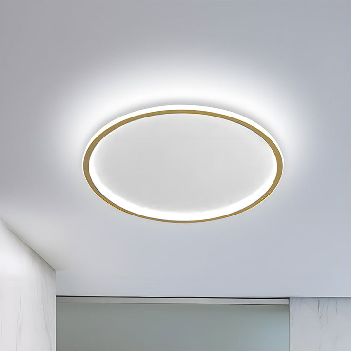 "Modern Nordic LED Ceiling Light with minimalist round flush mount design, providing soft even illumination for modern interi