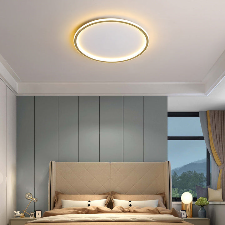 "Modern Nordic LED Ceiling Light with minimalist round flush mount design, providing soft even illumination for modern interi
