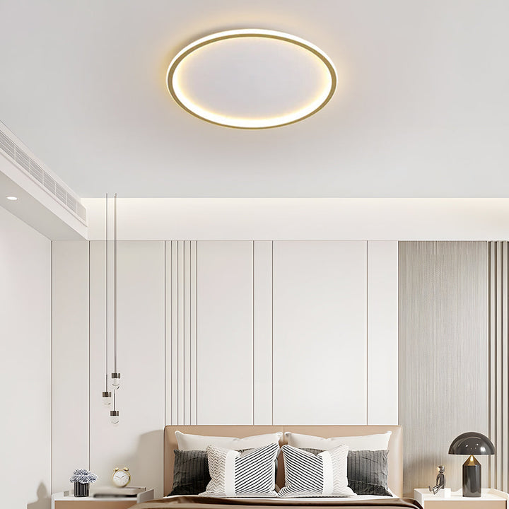 "Modern Nordic LED Ceiling Light with minimalist round flush mount design, providing soft even illumination for modern interi