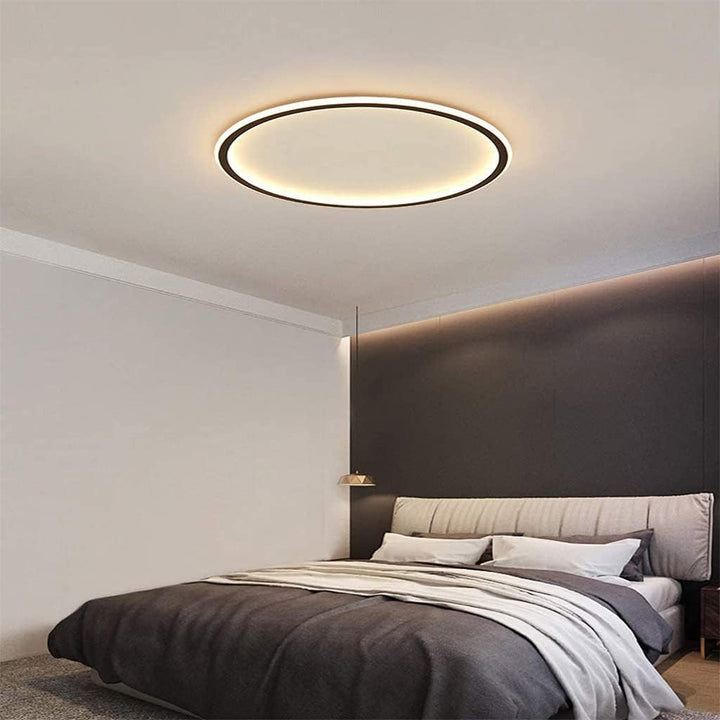 "Modern Nordic LED Ceiling Light with minimalist round flush mount design, providing soft even illumination for modern interi
