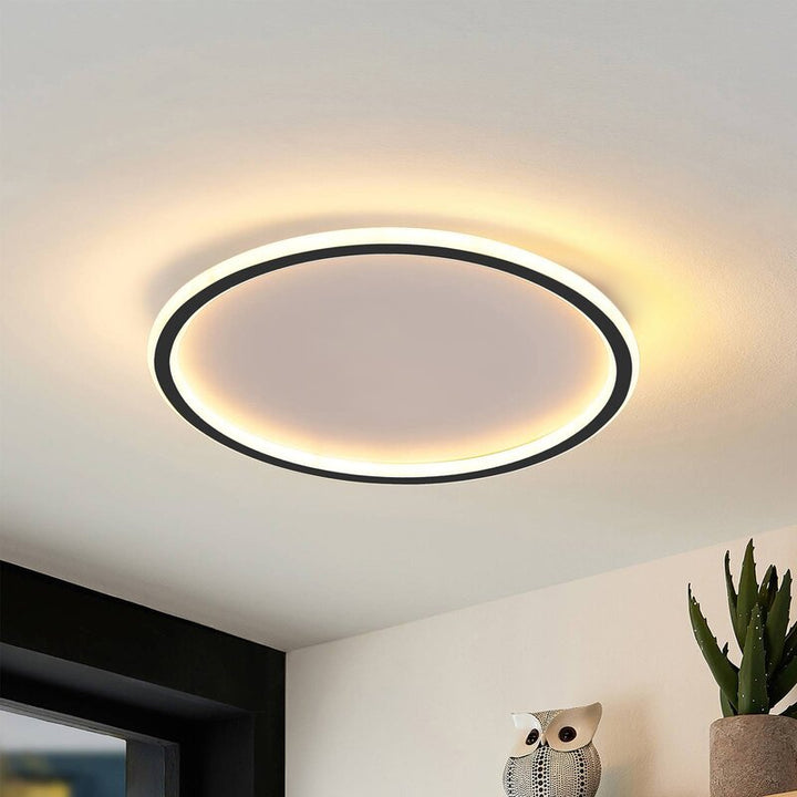 "Modern Nordic LED Ceiling Light with minimalist round flush mount design, providing soft even illumination for modern interi