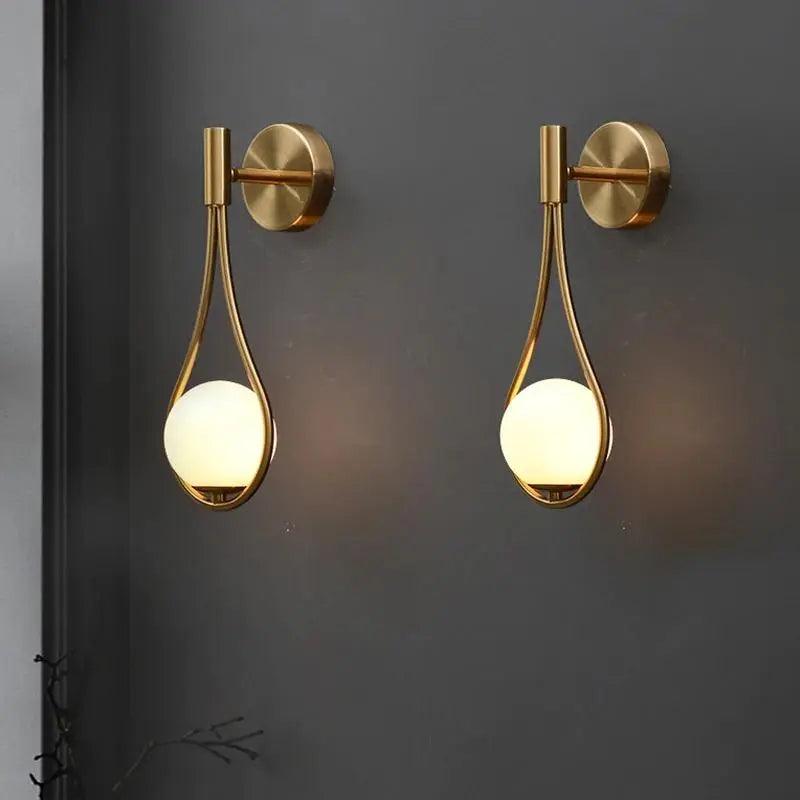 "Modern Nordic wall lamp with elegant gold and black finish, featuring minimalist design and clean lines for any room decor."