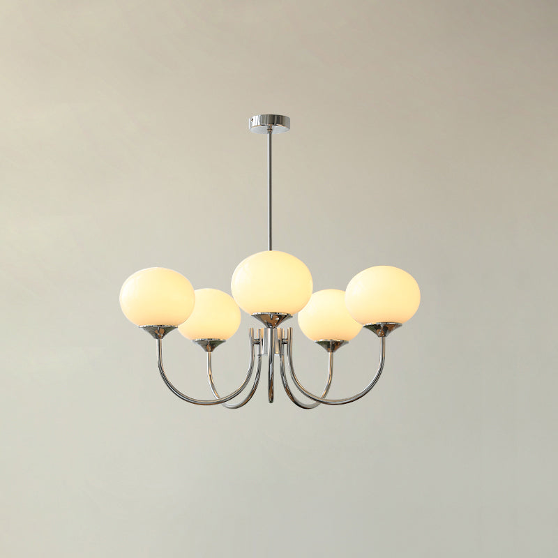 Modern pink and gold chandelier with elegant glass shades, ideal ceiling light fixture for chic home decor and illumination.