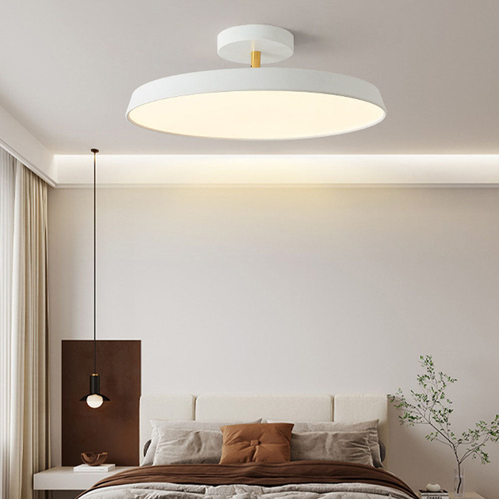 "Modern semi-flush ceiling light with sleek design, adjustable tones, and energy-efficient LED, perfect for any room ambiance