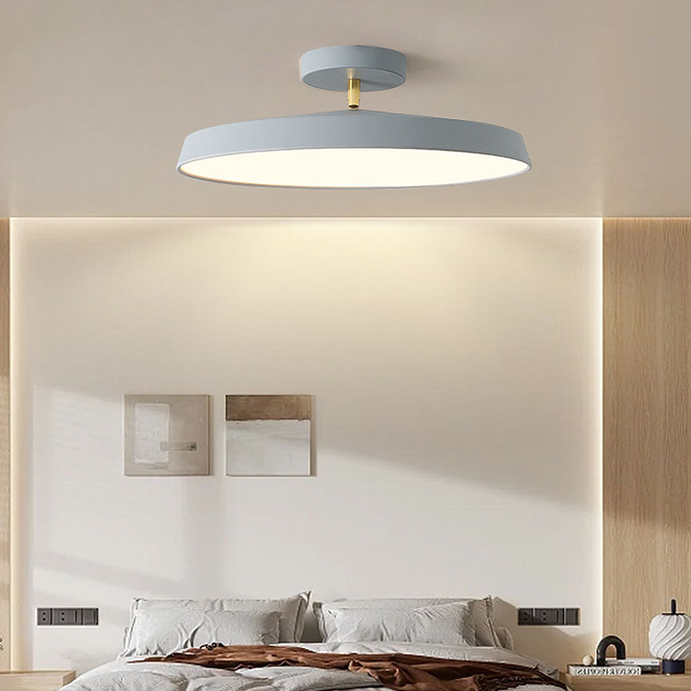 "Modern semi-flush ceiling light with sleek design, adjustable tones, and energy-efficient LED, perfect for any room ambiance