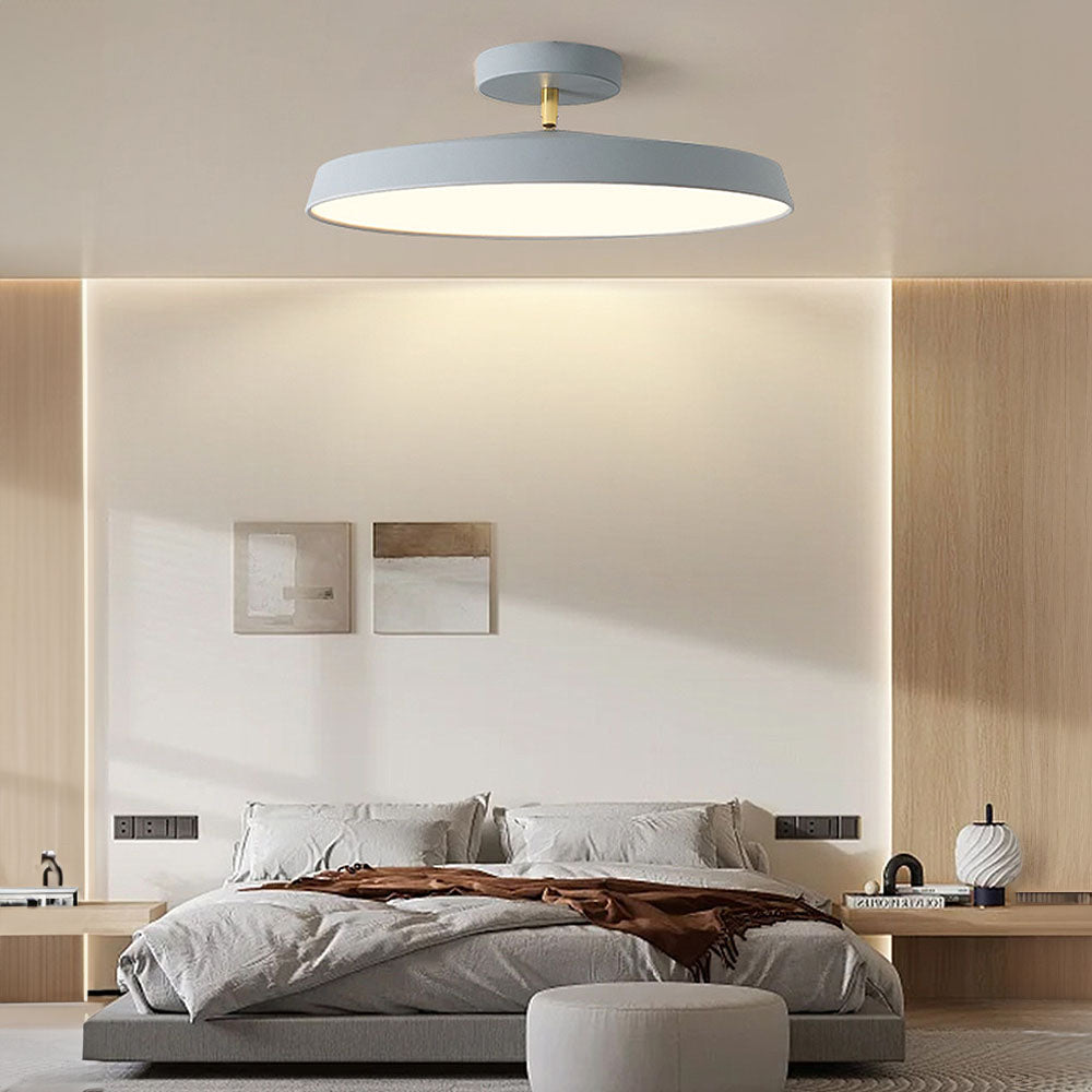 "Modern semi-flush ceiling light with sleek design, adjustable tones, and energy-efficient LED, perfect for any room ambiance