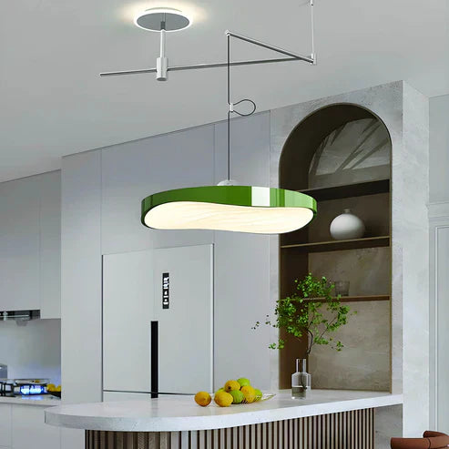 "Modern Verso Pendant Light with LED, sleek design, available in multiple sizes and colors, perfect for elegant home decor."