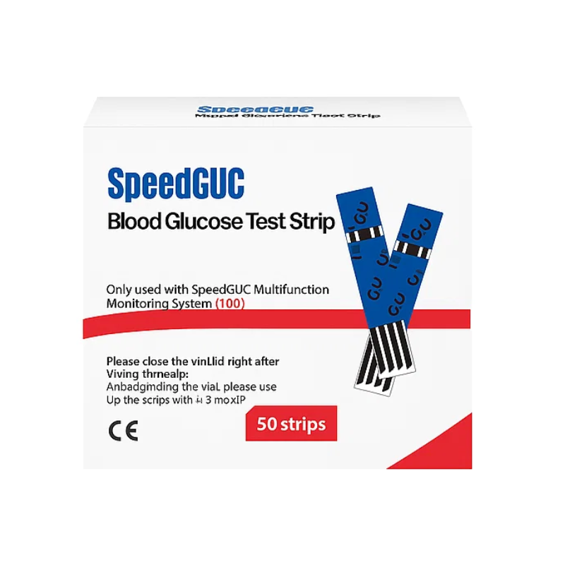 "Multifunction monitor test strips and lancets kit with clear packaging for accurate health tracking of glucose, cholesterol,