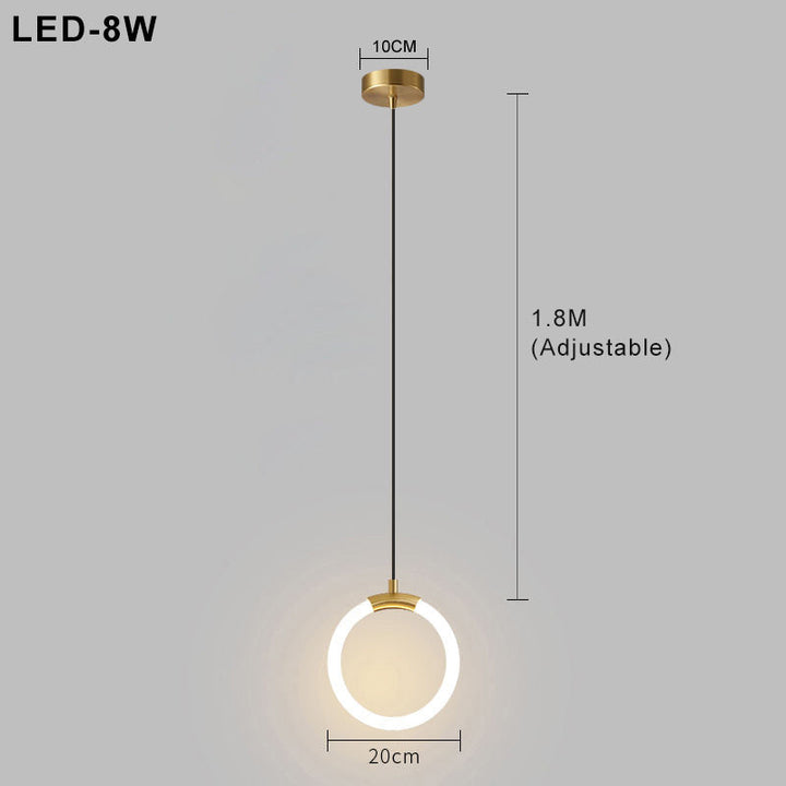 "Nordic LED Pendant Light with sleek metal lines and minimalist design, perfect for modern kitchens and dining areas."