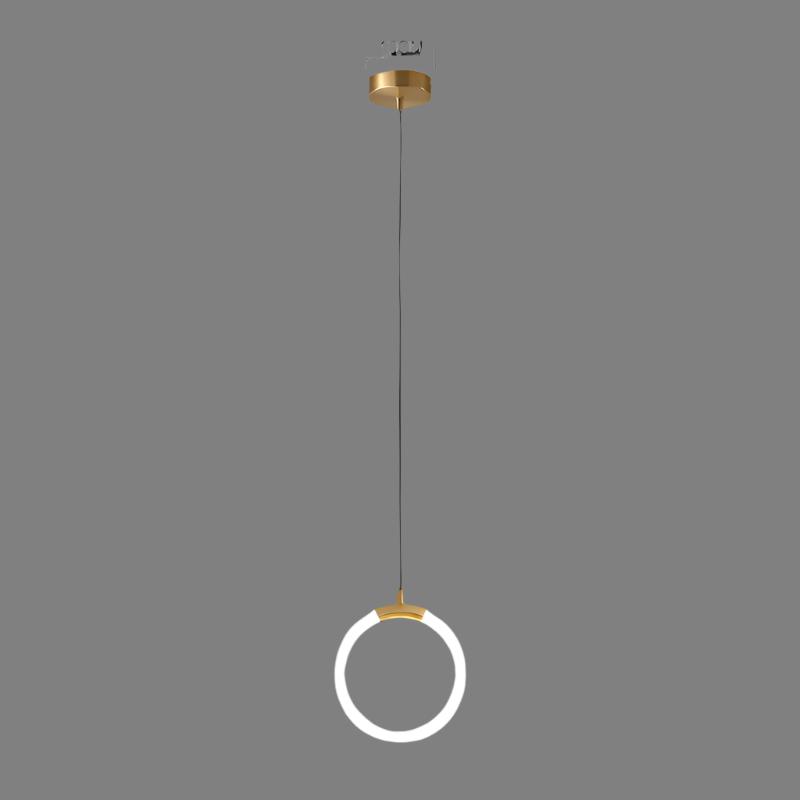 "Nordic LED Pendant Light with sleek metal lines and minimalist design, perfect for modern kitchens and dining areas."