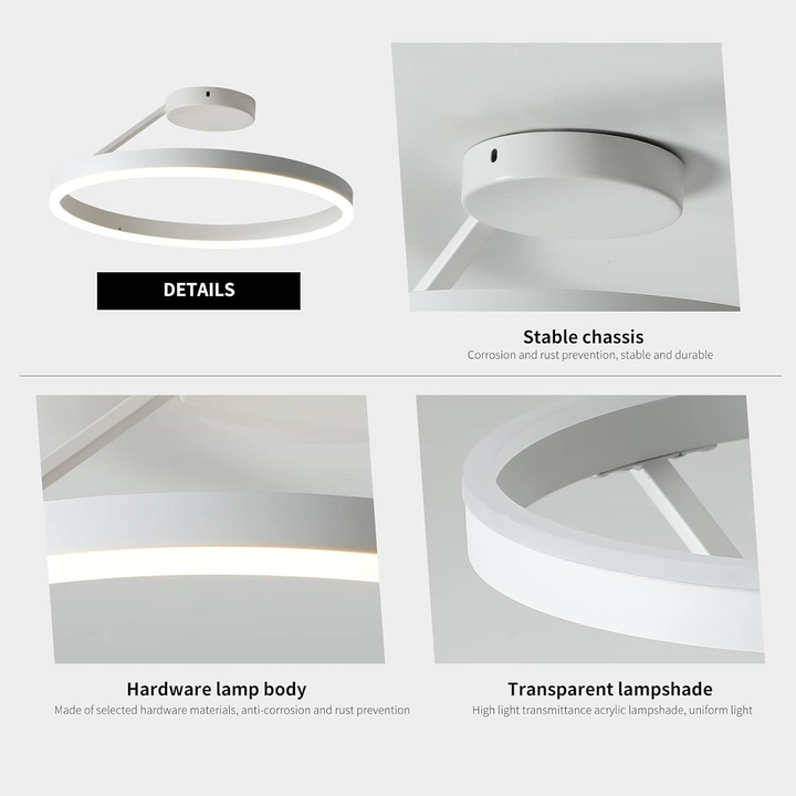 Nordic minimalist LED ceiling light with sleek metal iron and acrylic design, perfect for modern living room illumination.