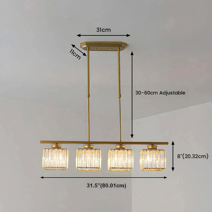 "Nordic multi-light glass pendant lamp with elegant glass shades, perfect for kitchen island or dining area centerpiece."