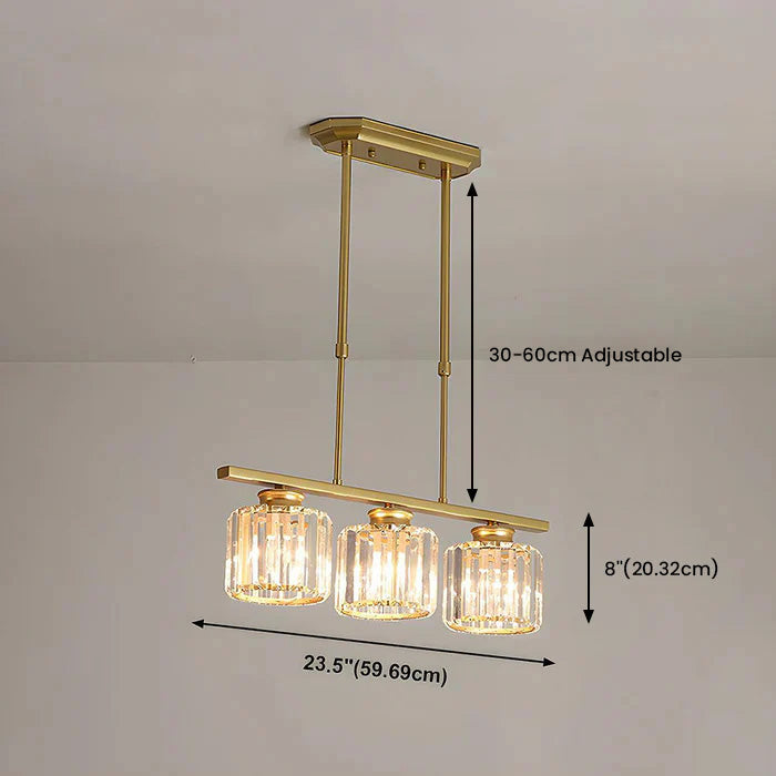 "Nordic multi-light glass pendant lamp with elegant glass shades, perfect for kitchen island or dining area centerpiece."