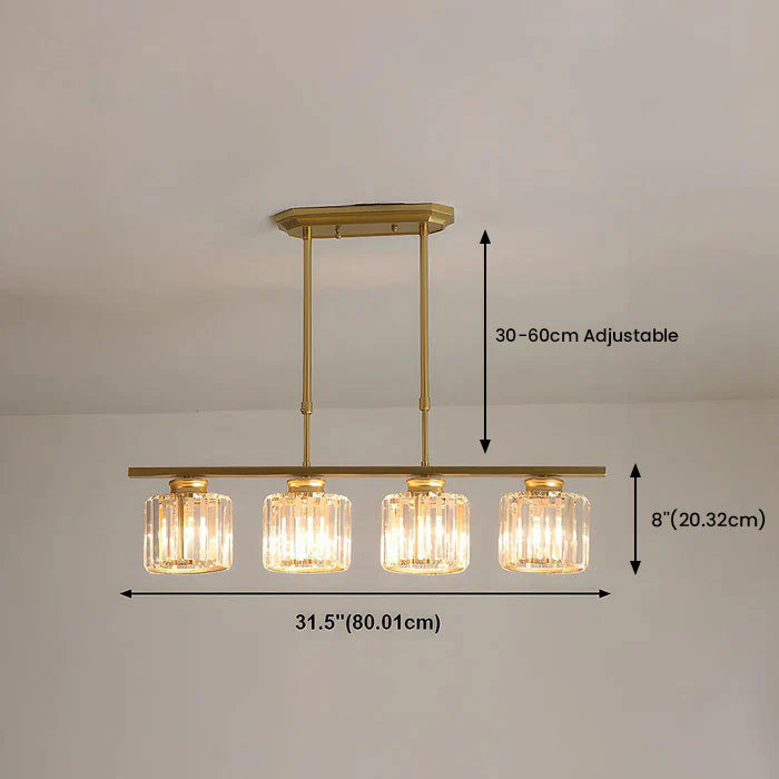 "Nordic multi-light glass pendant lamp with elegant glass shades, perfect for kitchen island or dining area centerpiece."
