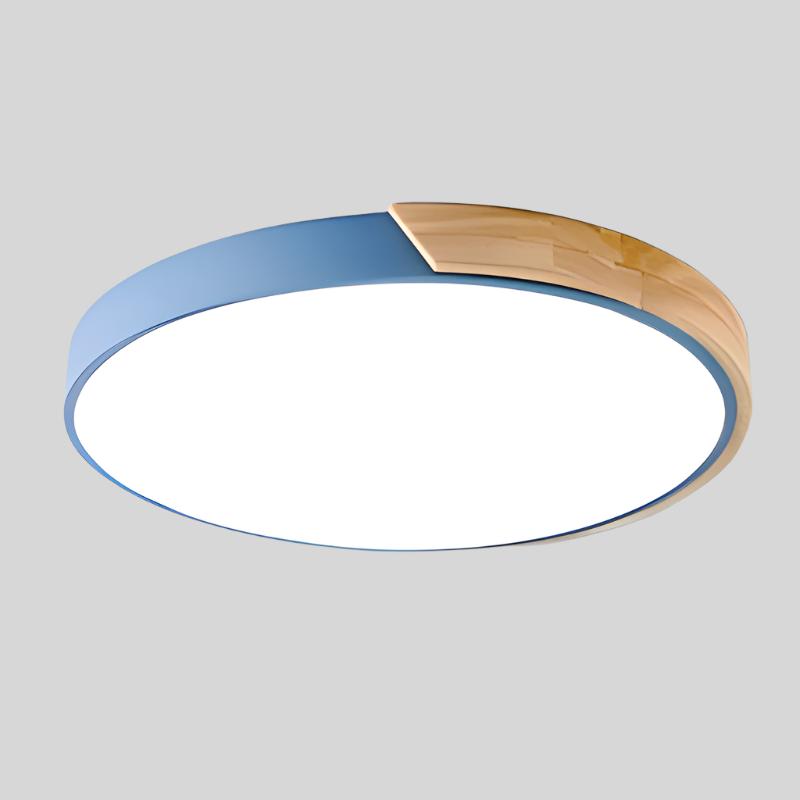 "Nordic Wooden Macaroon Ceiling Light with sleek wooden finish and minimalistic design, perfect for modern spaces."