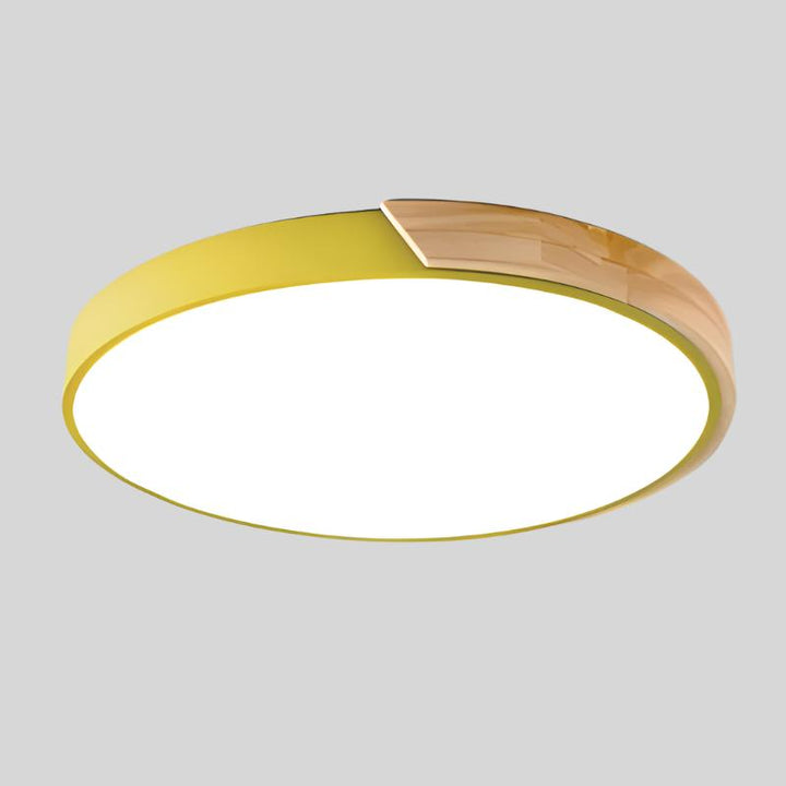 "Nordic Wooden Macaroon Ceiling Light with sleek wooden finish and minimalistic design, perfect for modern spaces."