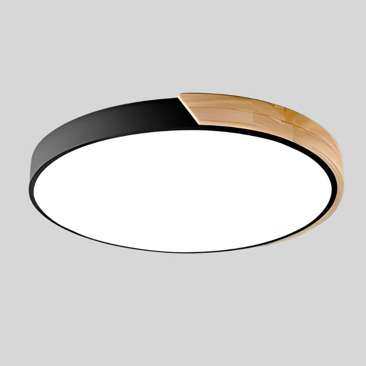 "Nordic Wooden Macaroon Ceiling Light with sleek wooden finish and minimalistic design, perfect for modern spaces."
