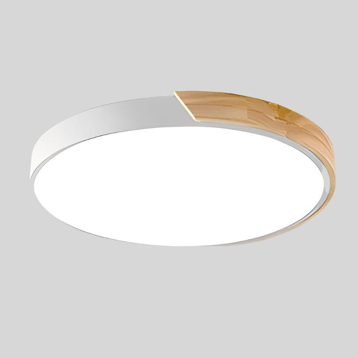 "Nordic Wooden Macaroon Ceiling Light with sleek wooden finish and minimalistic design, perfect for modern spaces."