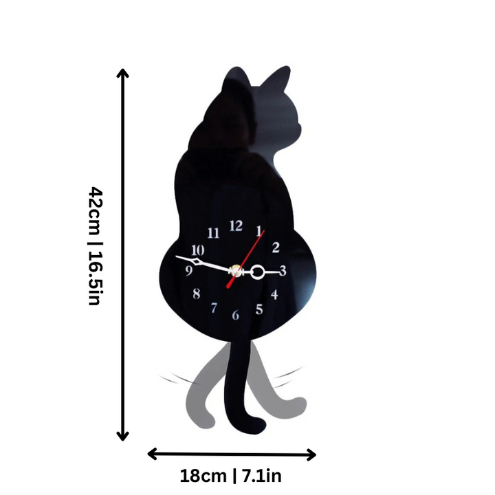 "Norse-inspired silent animal wall clock with swishing tail; ideal home decor for serene, playful spaces."