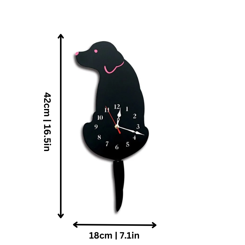 "Norse-inspired silent animal wall clock with swishing tail; ideal home decor for serene, playful spaces."