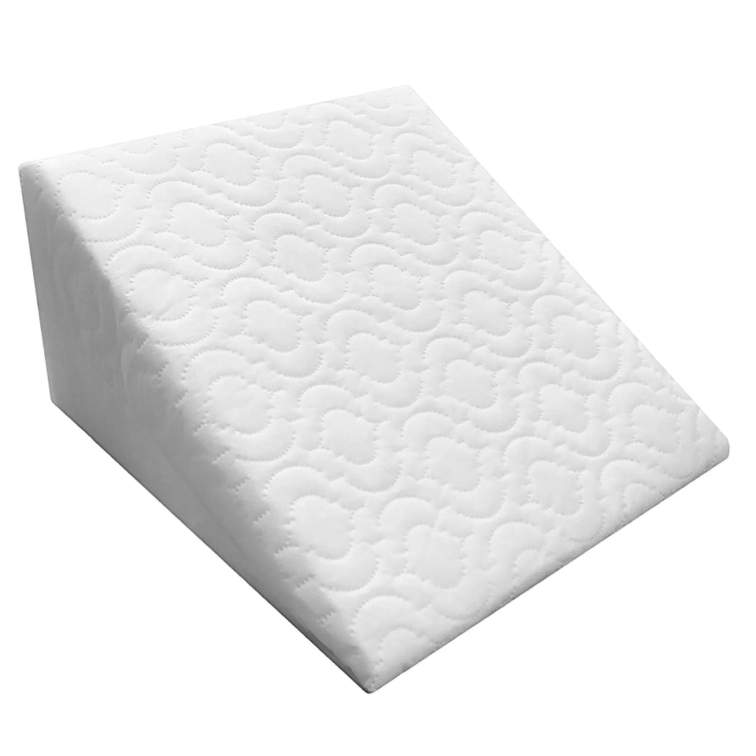 Orthopaedic triangle wedge pillow in white, offering reflux relief, post-surgery support, improves posture and circulation.