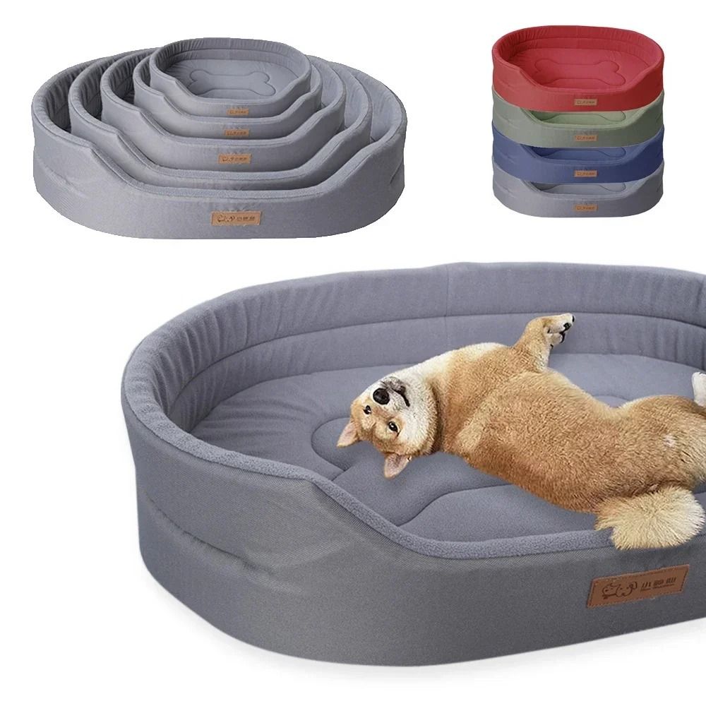 Orthopedic dog bed with memory foam for joint support, featuring a washable cover and non-slip base for optimal pet comfort.