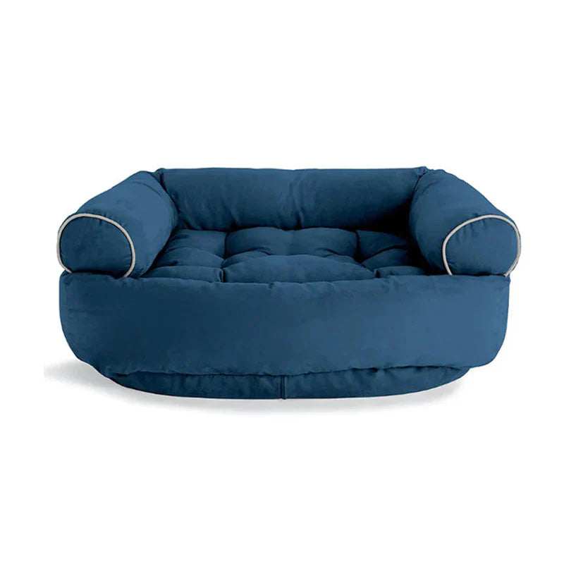 "Orthopedic dog sofa with cushioning, eco-friendly and stress-relieving, offering joint support and comfort for dogs."