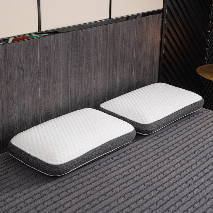 Orthopedic memory foam pillow offering pain-free sleep with ergonomic design and breathable cover for all sleep positions.