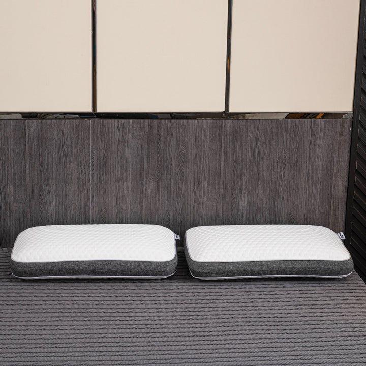 Orthopedic memory foam pillow offering pain-free sleep with ergonomic design and breathable cover for all sleep positions.