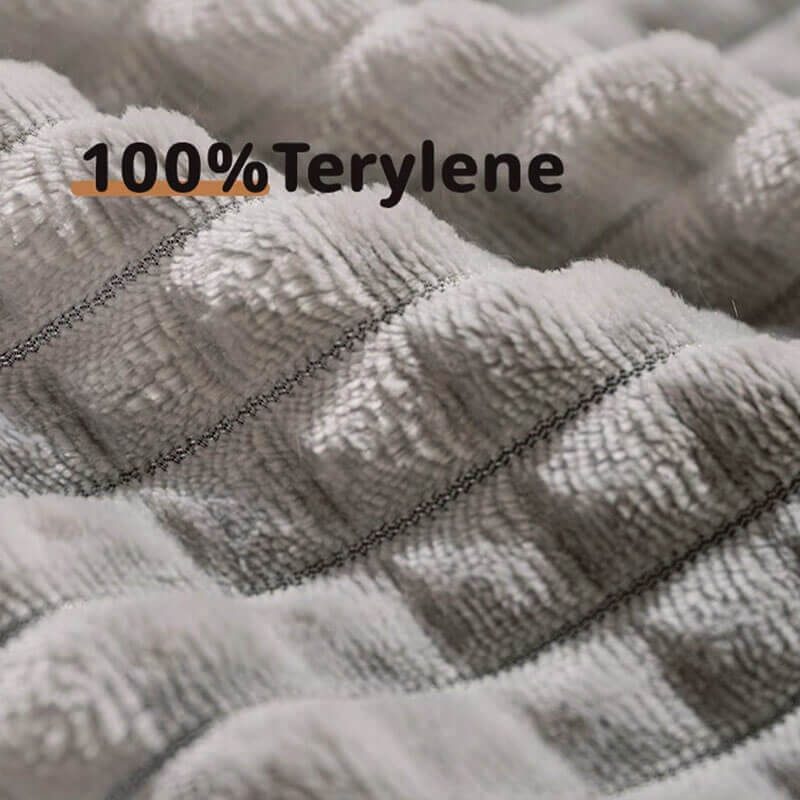 "Orthopedic pet bed with supportive terylene fabric, thick base, built-in pillow, ideal for joint comfort, non-slip design."