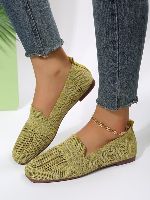 Orthopedic women's slip-on loafers with non-slip sole, chic design, cushioned comfort, ergonomic, breathable upper, square to