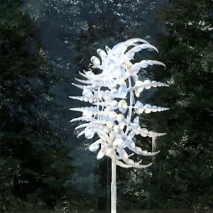 Outdoor anti-rust kinetic metal wind spinner with elegant wings, adds motion and charm to garden, perfect for year-round deco
