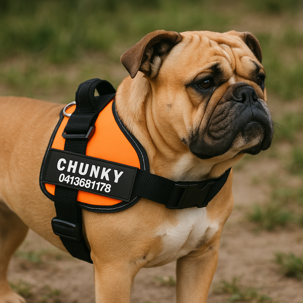Personalized no-pull dog harness with ergonomic design, available in various colors, featuring reflective strips and easy-on/