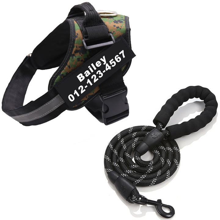 Personalized no-pull dog harness with ergonomic design, available in various colors, featuring reflective strips and easy-on/