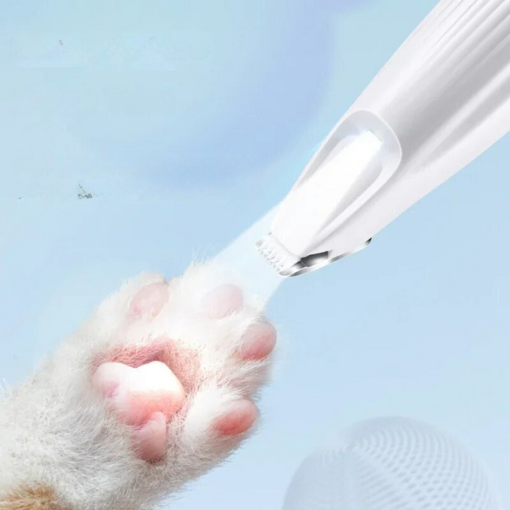 "Pet paw and fur trimmer for safe, gentle grooming, featuring rounded tips for trimming sensitive areas like paws and ears."