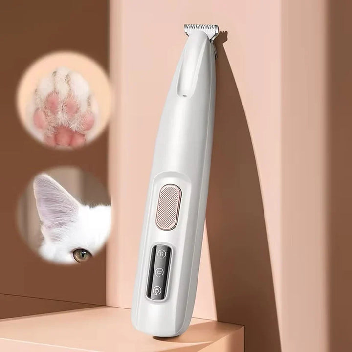 "Pet paw and fur trimmer for safe, gentle grooming, featuring rounded tips for trimming sensitive areas like paws and ears."
