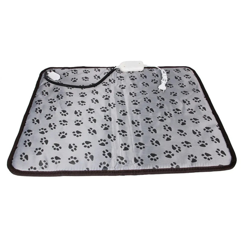Pet warming electric mat with adjustable temperature and waterproof design, featuring a soft, plush surface for pet comfort.