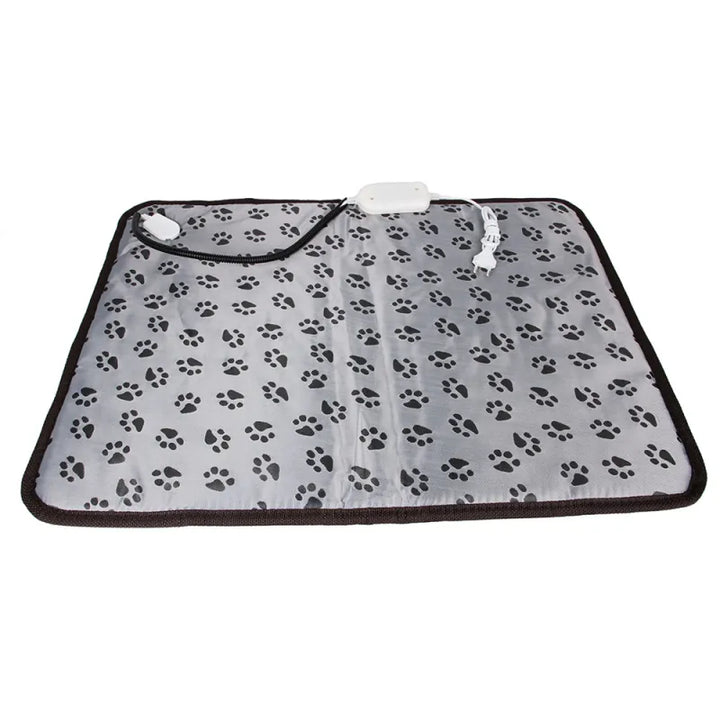 Pet warming electric mat with adjustable temperature and waterproof design, featuring a soft, plush surface for pet comfort.