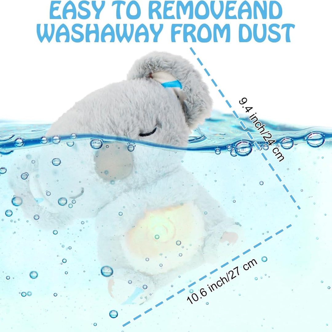 Plush teddy for kids with glowing nightlight, soothing heartbeat, realistic breathing; provides comfort and relaxation.