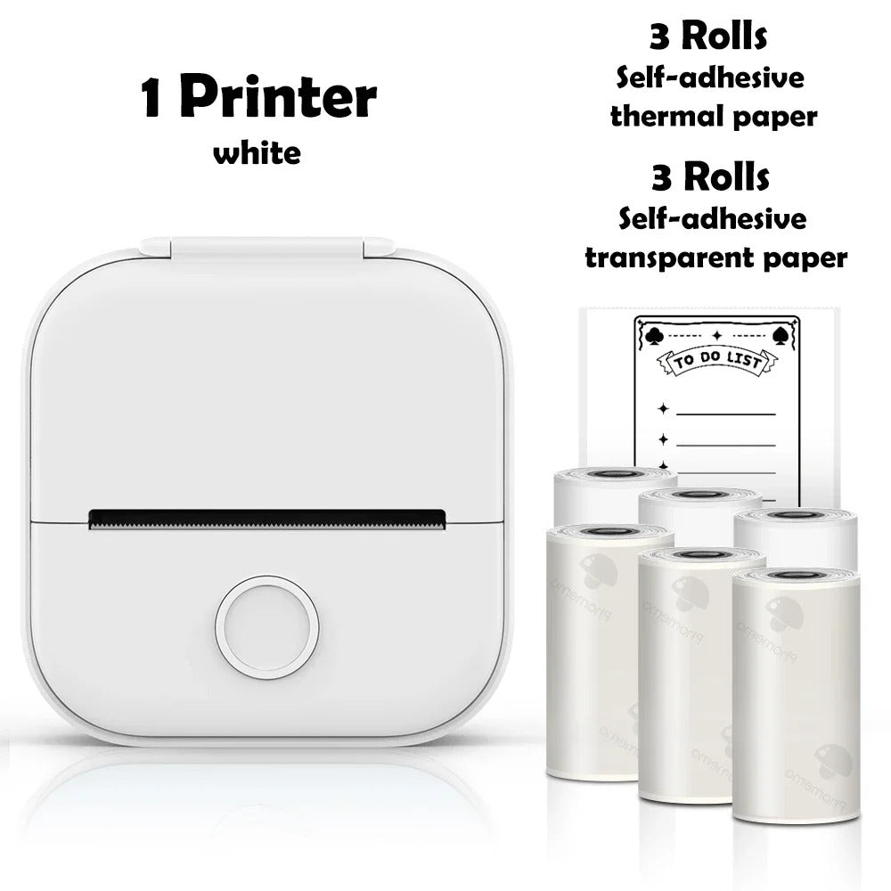 Pocket-sized inkless thermal photo printer. Sleek, compact design perfect for easy, portable instant printing.