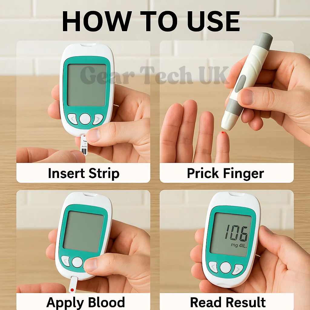 "Portable Home Cholesterol Test Kit with Uric Acid & Glucose Meter, compact multifunctional analyzer for quick health checks.